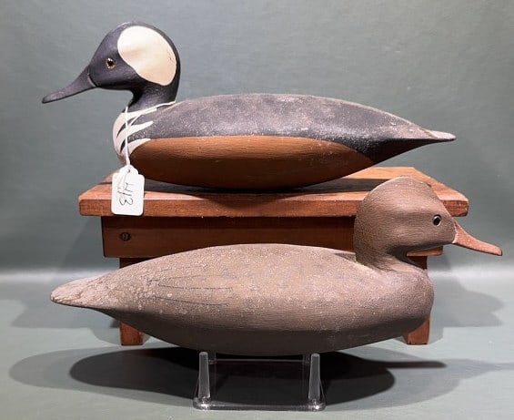 PAIR OF J. P. HAND HOODED MERGANSER: 15"