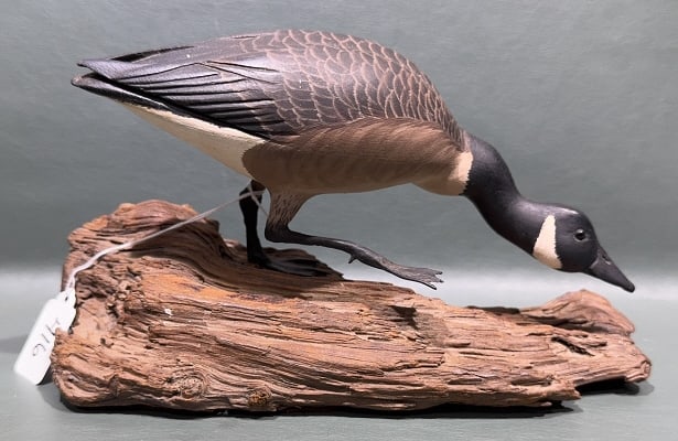 DAN BROVON MINI GOOSE ON DRIFTWOOD: 11" X 6-1/2"