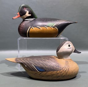 PAIR OF WILLIAM COLEMON MINI WOOD DUCKS