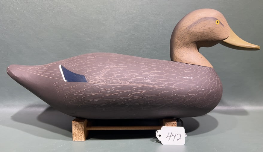 CHARLIE BRYAN BLACK DUCK DECOY: 17"