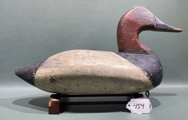 BAILEY MOLTZ CANVASBACK DRAKE DECOY: 14" LONG