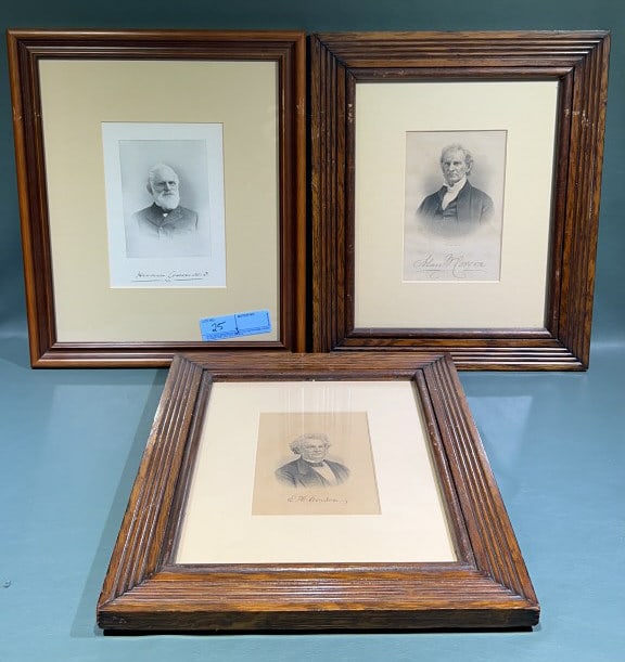 3 FRAMED EARLY PORTRAITS (1 of 4)