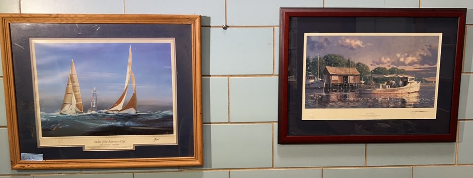 2 FRAMED BOAT PRINTS ~ AMERICAN CUP & "CRAB POTTIN (1 of 10)