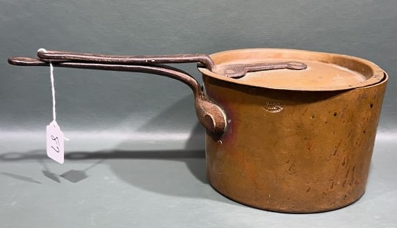 D. H. & M. COMPANY N. Y. ANTIQUE COPPER POT W/ LID