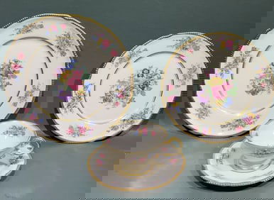 PARTIAL SET OF CASTLETON ROSE HANDPAINTED CHINA