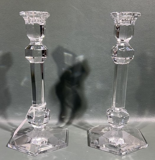 PAIR OF VAL ST. LAMBERT CRYSTAL CANDLESTICKS (1 of 3)