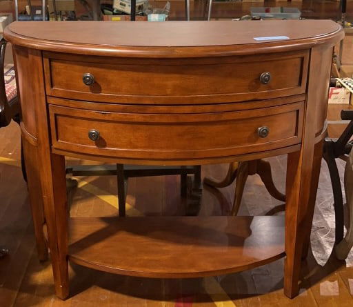 CONTEMPORARY CHERRY 2 DRAWER HALL TABLE (1 of 9)