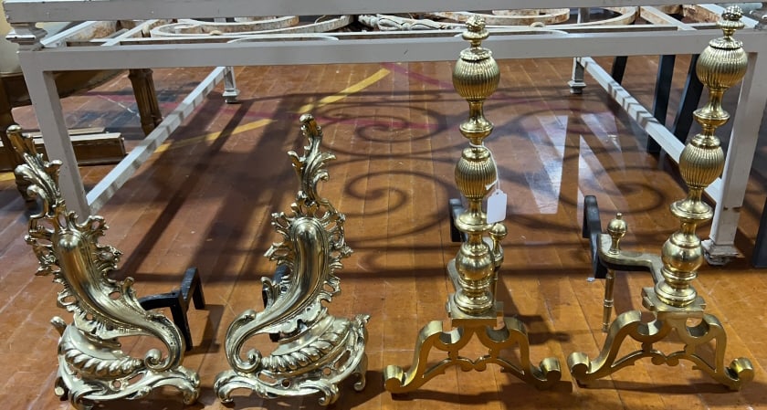 2 PAIR OF BRASS ANDIRONS (1 of 4)