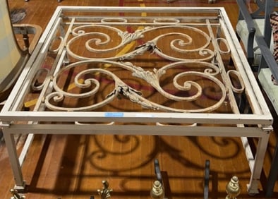 ANT. FRENCH CAST IRON GATE MADE INTO PATIO TABLE