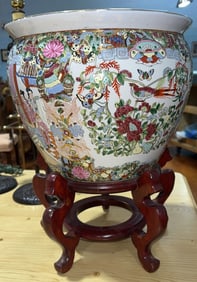 ORIENTAL FISH BOWL ON STAND