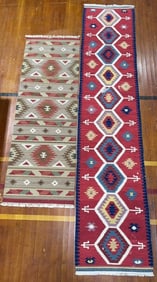 2 NATIVE AMERICAN STYLE RUNNER RUGS