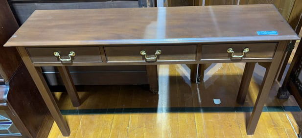 MAHOGANY 3 DRAWER HALL TABLE