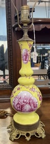 HAND PAINTED FRENCH PORCELAIN TABLE LAMP