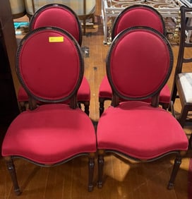 SET OF 4 FRENCH UPHOLSTERED SIDE CHAIRS