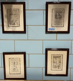 SET OF 4 ANTIQUE FRAMED PRINTS