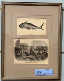FRAMED ANTIQUE WHALE PRINT