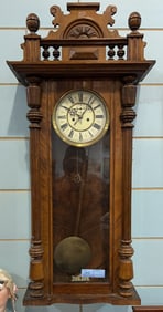 ANTIQUE GUSTAV BECKER WALNUT WALL CLOCK