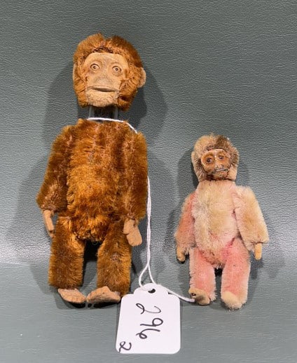 2 VINTAGE SCHUCO MONKEY PERFUMES: 4-1/2" TALL