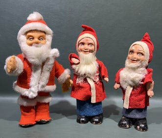 1 STEIFF VINTAGE SANTA & 2 VINTAGE GERMAN SANTAS