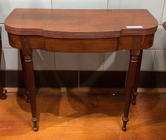 ANTIQUE MAHOGANY SHERATON GAME TABLE