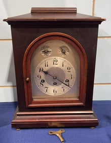 ANTIQUE WALNUT MANTEL CLOCK