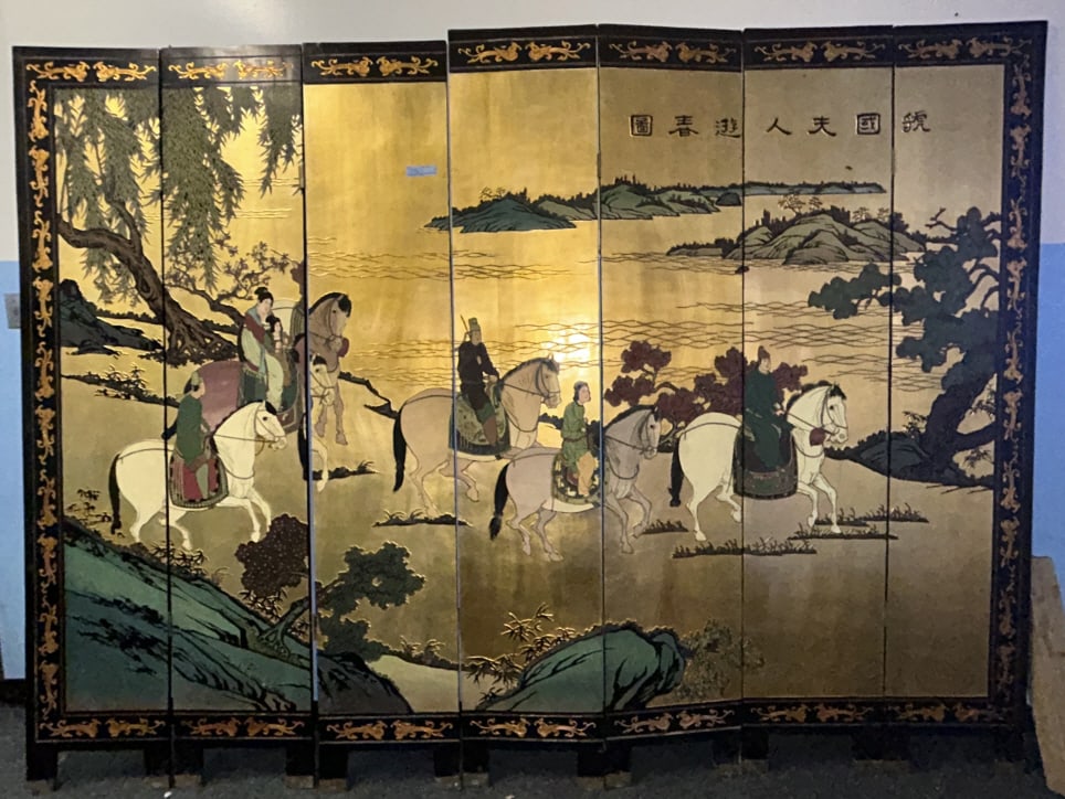 7 SECTION ORIENTAL DECORATED SCREEN (1 of 7)