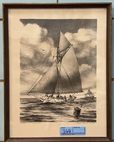 JOHN MOLL "SLOOP - JT LEONARD" ETCHING