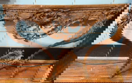 ANTIQUE CONTINENTAL CARVED MARBLE TOP HALL TABLE