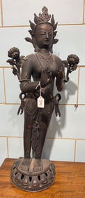 CAST IRON "BODHISATTVA" FIGURE