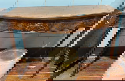 MAH. 1 DRAWER CARVED HEPPLEWHITE SERVER