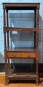 ANTIQUE ENGLISH MAHOGANY 4 TEIR WHATNOT SHELF