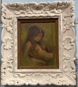 OIL ON BOARD OF YOUNG WOMEN