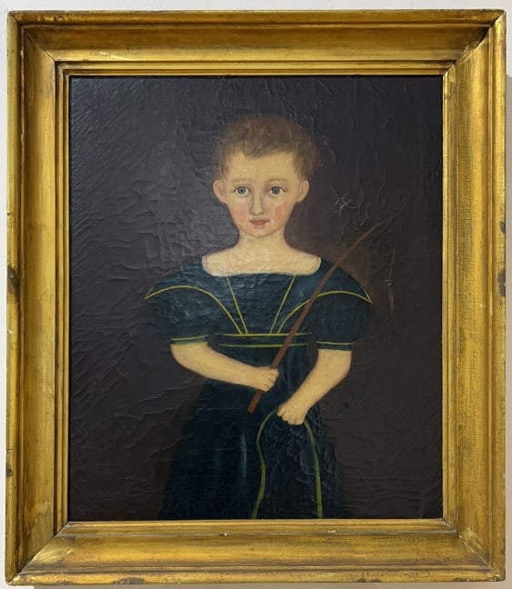 EARLY OIL ON CANVAS PORTRIAT OF A YOUNG CHILD (1 of 4)