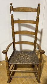 ANTIQUE LADDER BACK ROCKING CHAIR