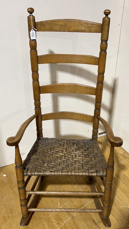 ANTIQUE LADDER BACK ROCKING CHAIR (1 of 5)