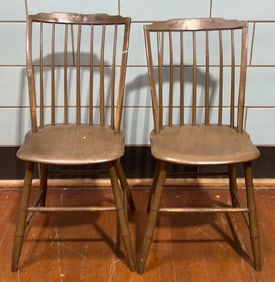PAIR OF ANTIQUE PAINTED WINDSOR SIDE CHAIRS