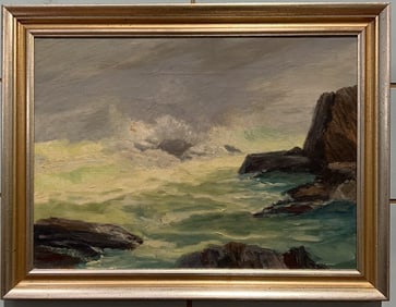 RUTH ATWELL OIL ON CANVAS OF A SEA SCAPE