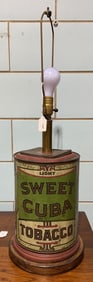 ANTIQUE SWEET CUBA TOBACCO TIN LAMP