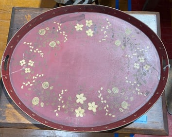 ANTIQUE TOLE PAINTED TRAY