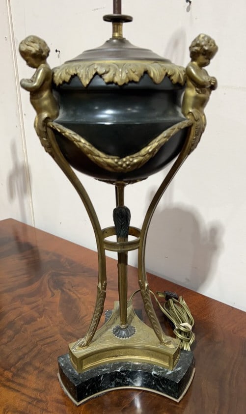MARBLE & BRONZE FIGURAL TABLE LAMP (1 of 4)