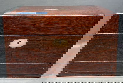 ANTIQUE ROSEWOOD FITTED DRESSER BOX
