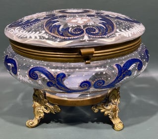 ANTIQUE ENAMEL PAINTED DRESSER BOX