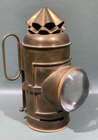 NATIONAL MARINE LAMP CO. NY BRASS BOAT SIGNAL LAMP
