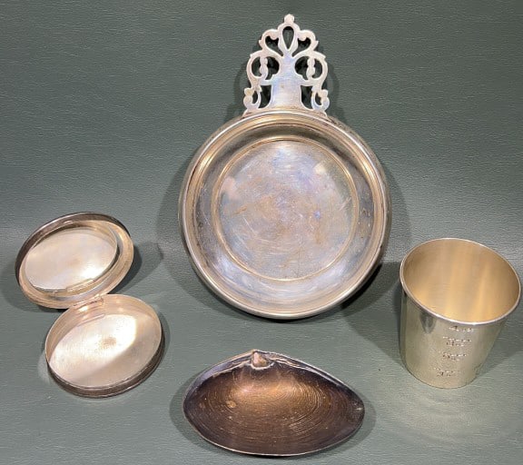STERLING SHELL, PORRINGER & MEASURES: 6.7 OZT