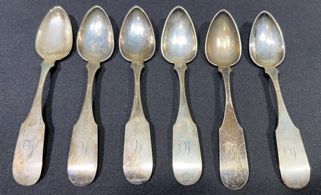 SET OF 6 T. MCCOLLIN COIN SILVER SPOONS