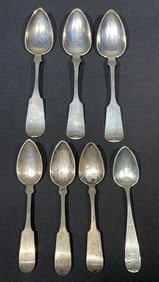 COLLECTION OF ANTIQUE COIN SILVER SPOONS