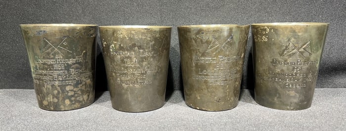 4 STERLING OXFORD LOG CANOE RACE TROPHIES