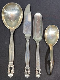 4 GEORG JENSON STERLING SERVING PIECES