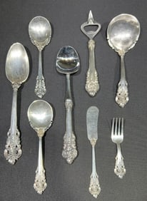 8 PCS OF WALLACE GRANDE BAROQUE STERLING SERVING P