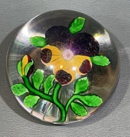 ANTIQUE BACARAT PANSY PAPERWEIGHT